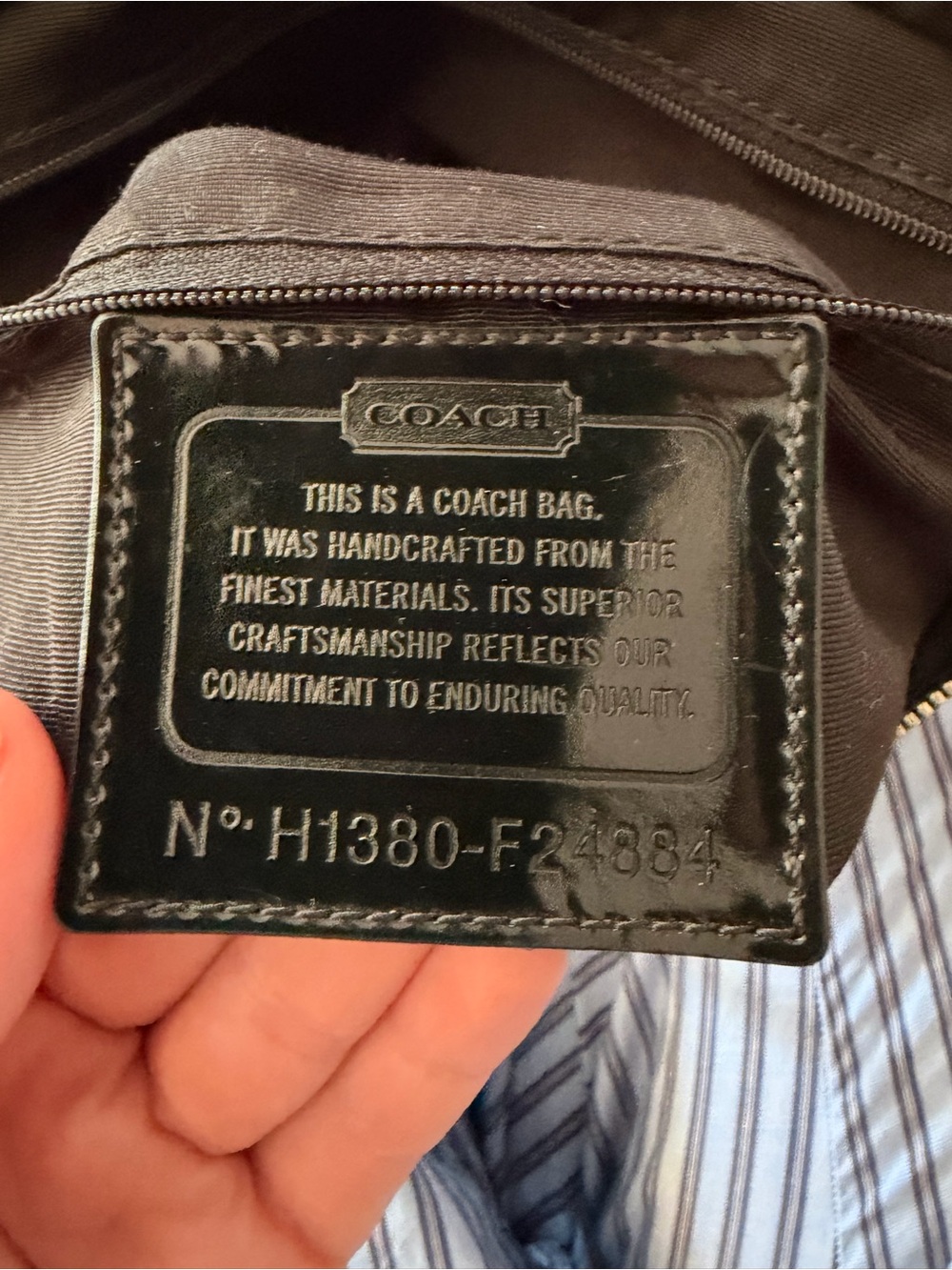 Coach Signature Stripe Python Satchel - Picture 2 of 6